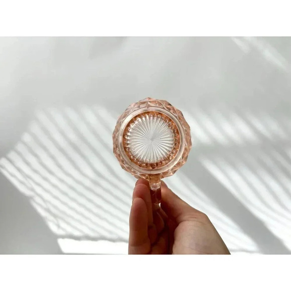 Vintage Jeannette Depression Glass Optic set of 2 Coffee | tea | creamer cups - Picture 5 of 10